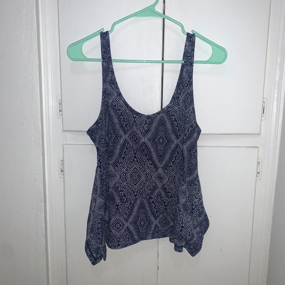 H&M Navy Paisley Tank Top Blouse